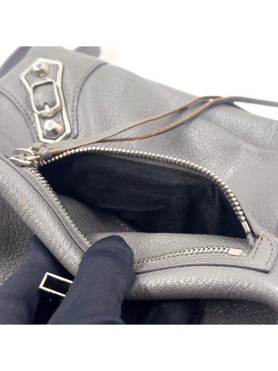 Balenciaga Motocross Leather Gray Backpack Silver main image 6